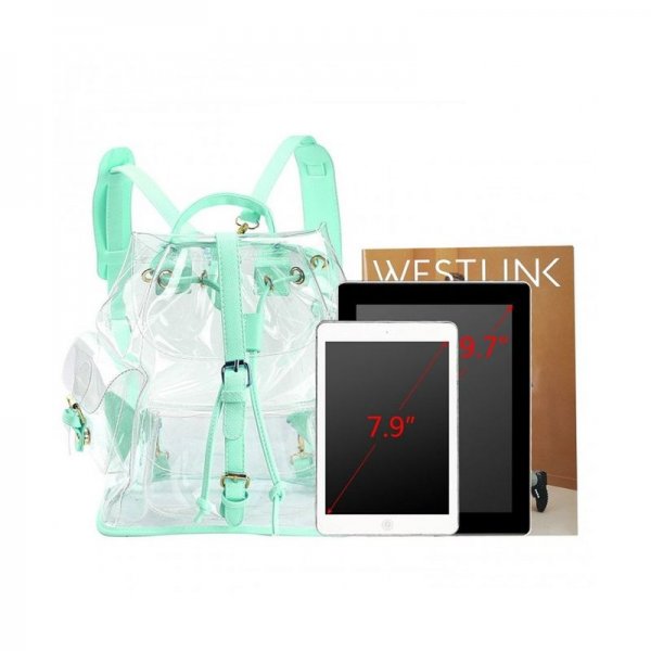 SUMMER CLEAR BACKPACK CUTE KNAPSACK SATCHEL TRANSPARENT - GREEN