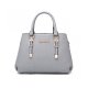 WOMEN BAGS HANDBAG SHOULDER BAGS PU LEATHER ZIPPER BAGS CASUAL PURSE CROSSBODY TOTES - BLUE GRAY