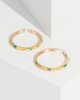 Gold Painted Daisy Detail Hoop Earrings