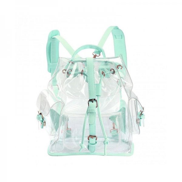 SUMMER CLEAR BACKPACK CUTE KNAPSACK SATCHEL TRANSPARENT - GREEN