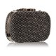 BLING PEACOCK CLUTCH PURSE RHINESTONES CRYSTAL EVENING CLUTCH BAGS - BLACK