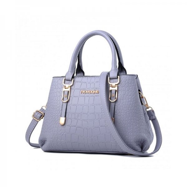 WOMEN BAGS HANDBAG SHOULDER BAGS PU LEATHER ZIPPER BAGS CASUAL PURSE CROSSBODY TOTES - BLUE GRAY