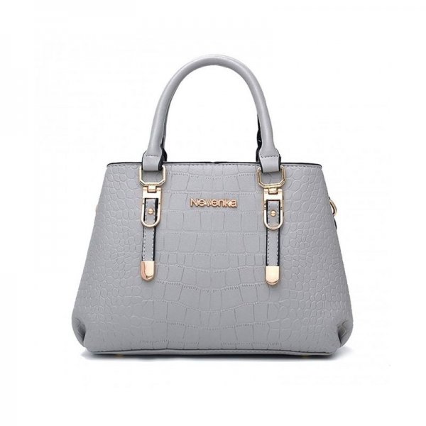 WOMEN BAGS HANDBAG SHOULDER BAGS PU LEATHER ZIPPER BAGS CASUAL PURSE CROSSBODY TOTES - BLUE GRAY