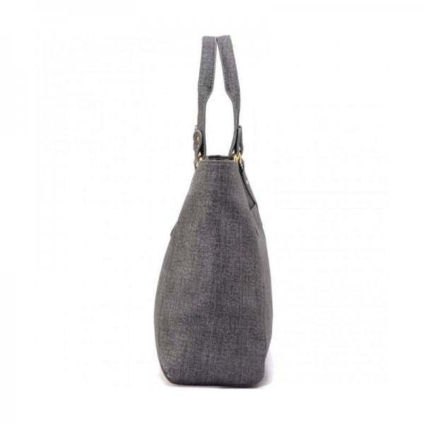 WOMEN'S PU LEATHER HANDBAGS LIGHTWEIGHT TOTE CASUAL WORK BAG - 1-GREY