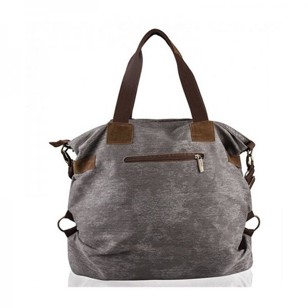 WOMEN VINTAGE RETRO CANVAS HOBO SHOPPER CROSSBODY HANDBAG - GREY