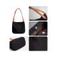 VINTGA WOMEN CANVAS HANDBAG SHOULDER BAG PURSE BIG TOTE BAG - TYPE1 BLACK