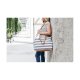 GRAY STRIPE TOTE BAG WHITE ELM -THE AQUILA