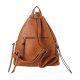 PU LEATHER FASHION BACKPACK WITH ZIPPER POCKETS ON BOTH SIDE WOMENS PURSE HANDBAG AB-052 - BLUSH