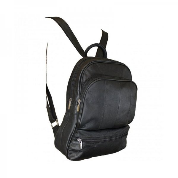 GENUINE LEATHER BACKPACK HANDBAG PURSE SLING SHOULDER BAG MEDIUM SIZE - BLACK