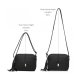 SMALL SHOULDER BAGS PU LEATHER SIDE PURSE CROSS BODY FOR WOMEN - BLACK