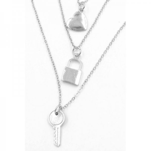 Lock and Heart Necklace