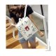 FASHION EMBROIDERED LEATHER BACKPACK SHOULDER BAG FOR WOMEN - L028-ROSEWHITE