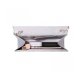 WOMEN RHINESTONE FROSTED EVENING CLUTCH BAG CLASSIC PLEATED ENVELOPE CLUTCH HANDBAG - SILVER