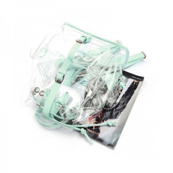 SUMMER CLEAR BACKPACK CUTE KNAPSACK SATCHEL TRANSPARENT - GREEN