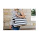 GRAY STRIPE TOTE BAG WHITE ELM -THE AQUILA