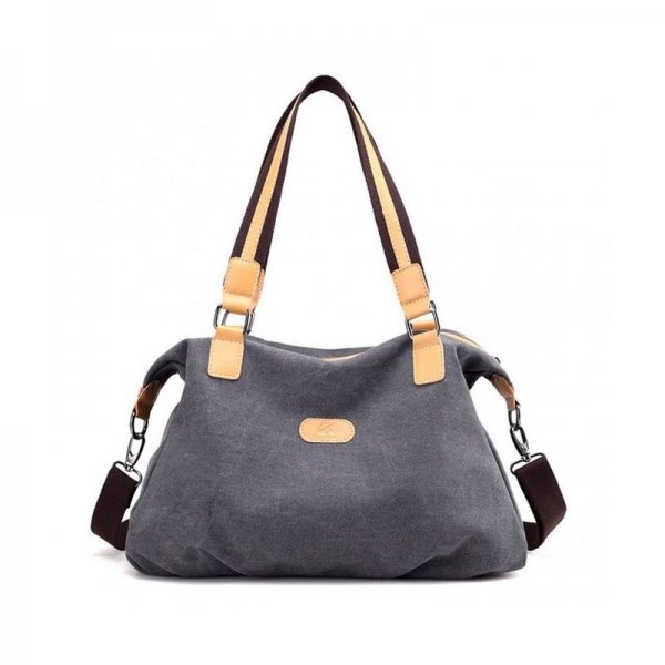 CANVAS TOTE BAG CASUAL SHLOUDER BAGS WEEKEND CROSSBODY HANDBAGS FOR WOMEN - GRAY