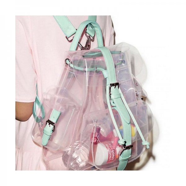 SUMMER CLEAR BACKPACK CUTE KNAPSACK SATCHEL TRANSPARENT - GREEN