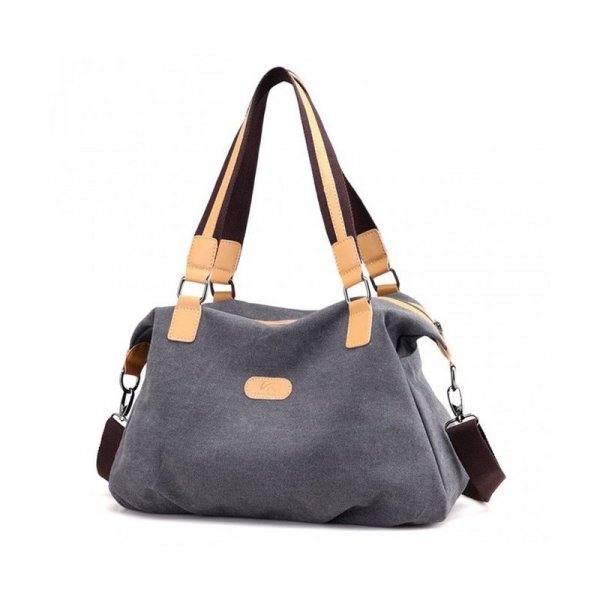 CANVAS TOTE BAG CASUAL SHLOUDER BAGS WEEKEND CROSSBODY HANDBAGS FOR WOMEN - GRAY