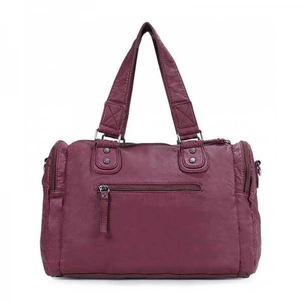 SOFT BARREL SHOULDER BAG H1485 - PLUM